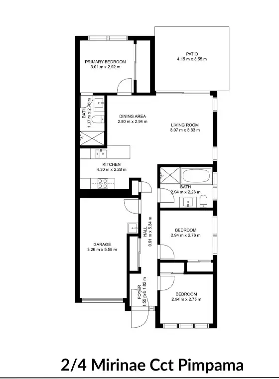 Floorplan of Homely semi-detached listing, 2/4 Mirinae Circuit, Pimpama QLD 4209