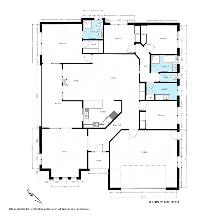 Floorplan of Homely house listing, 6 Yuin Place, Bega NSW 2550