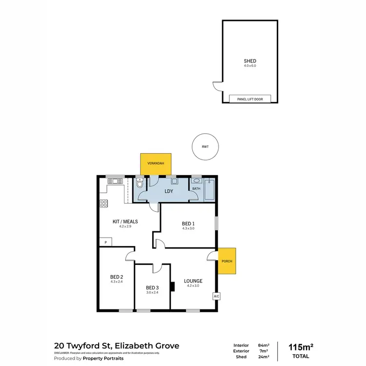 Floorplan of Homely house listing, 20 Twyford Street, Elizabeth Grove SA 5112