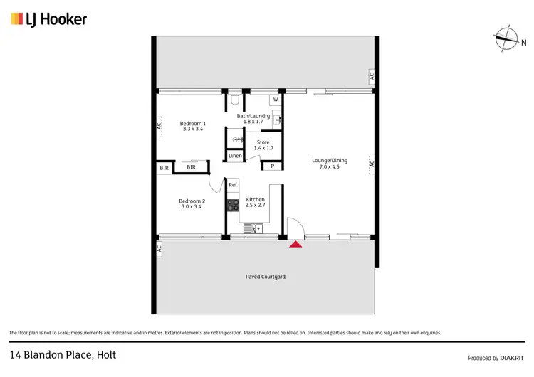 Floorplan of Homely townhouse listing, 14 Blandon Place, Holt ACT 2615