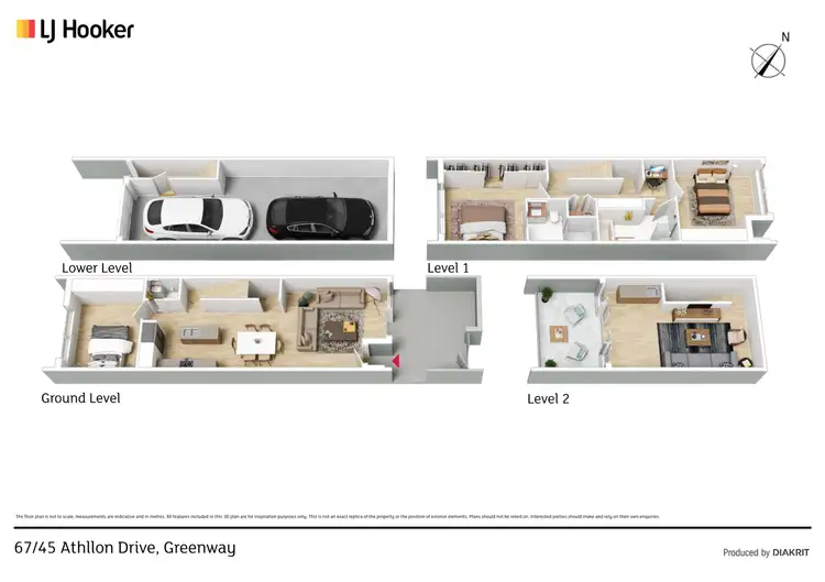 Floorplan of Homely townhouse listing, 67/45 Athllon Drive, Greenway ACT 2900