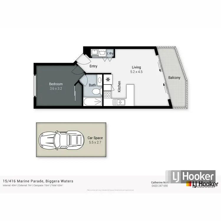 Floorplan of Homely unit listing, 15/416 Marine Parade, Biggera Waters QLD 4216