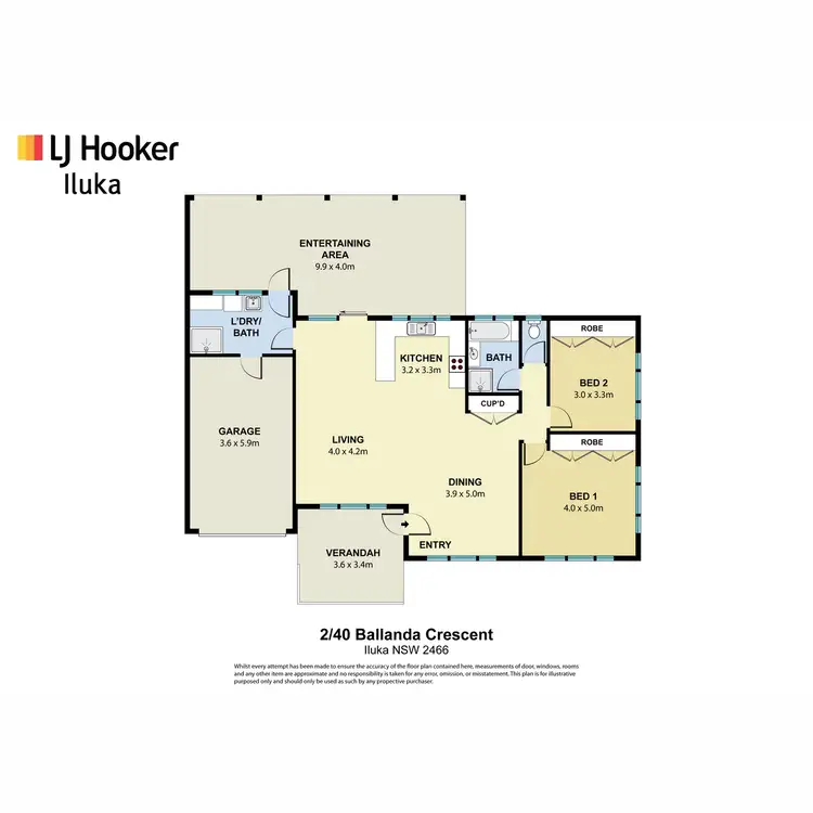 Floorplan of Homely unit listing, 2/40 Ballanda Crescent, Iluka NSW 2466