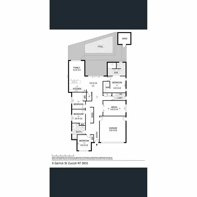 Floorplan of Homely house listing, 6 Garrick Street, Zuccoli NT 832