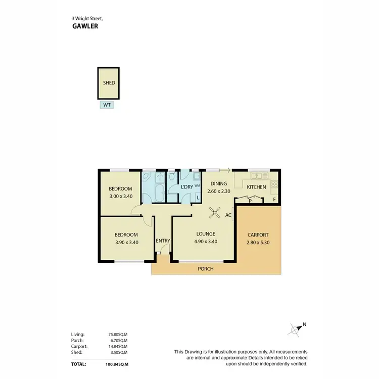 Floorplan of Homely house listing, 3 Wright Street, Gawler SA 5118
