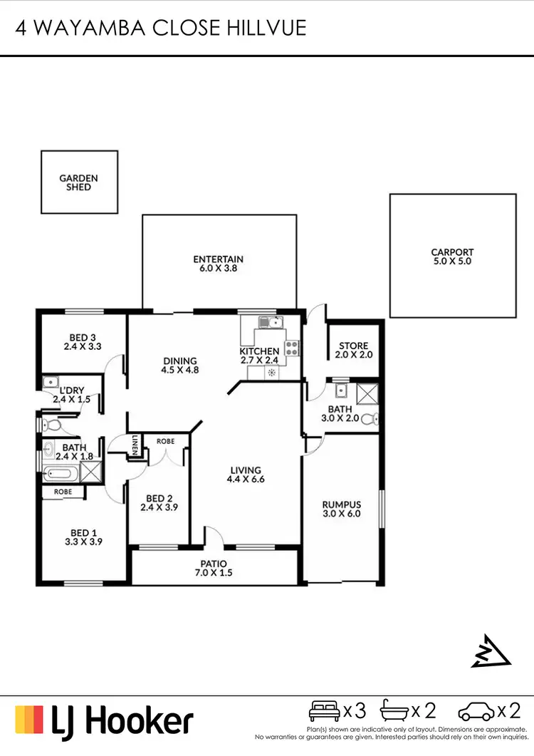 Floorplan of Homely house listing, 4 Wayamba Close, Hillvue NSW 2340