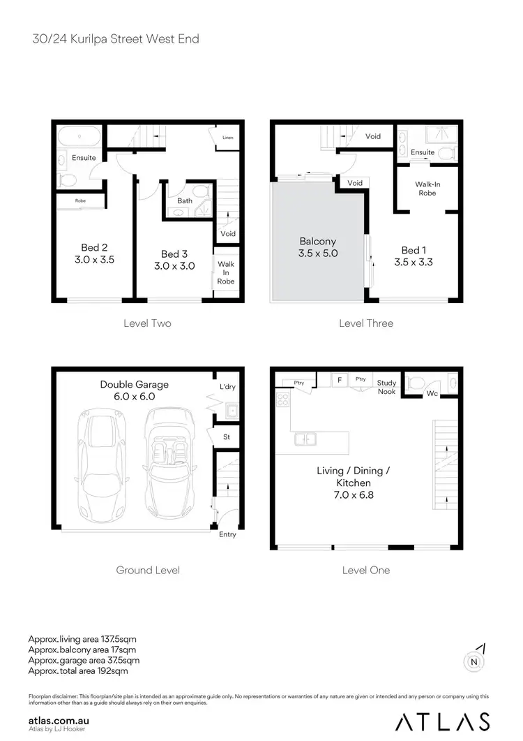 Floorplan of Homely townhouse listing, 30/24 Kurilpa Street, West End QLD 4101