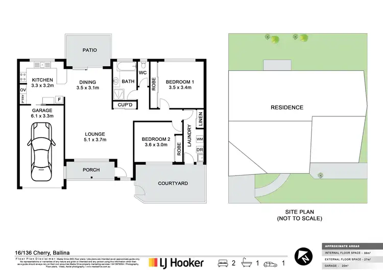 Floorplan of Homely villa listing, 16/136 Cherry Street, Ballina NSW 2478