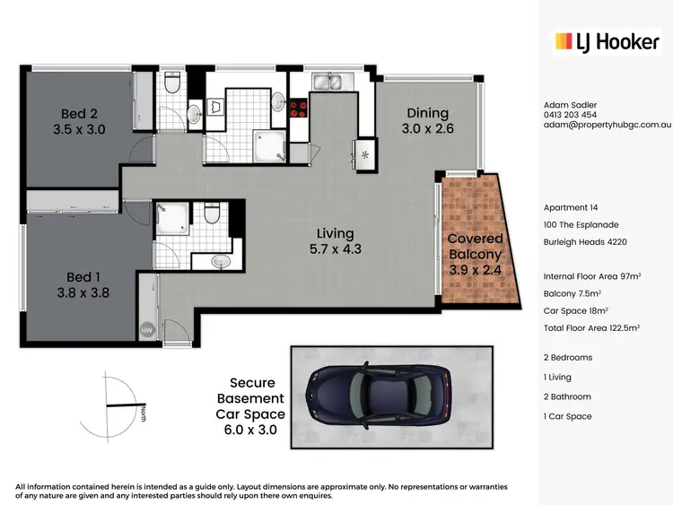 Floorplan of Homely unit listing, 14/100 The Esplanade, Burleigh Heads QLD 4220