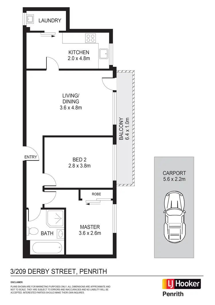 Floorplan of Homely unit listing, 3/209 Derby Street, Penrith NSW 2750