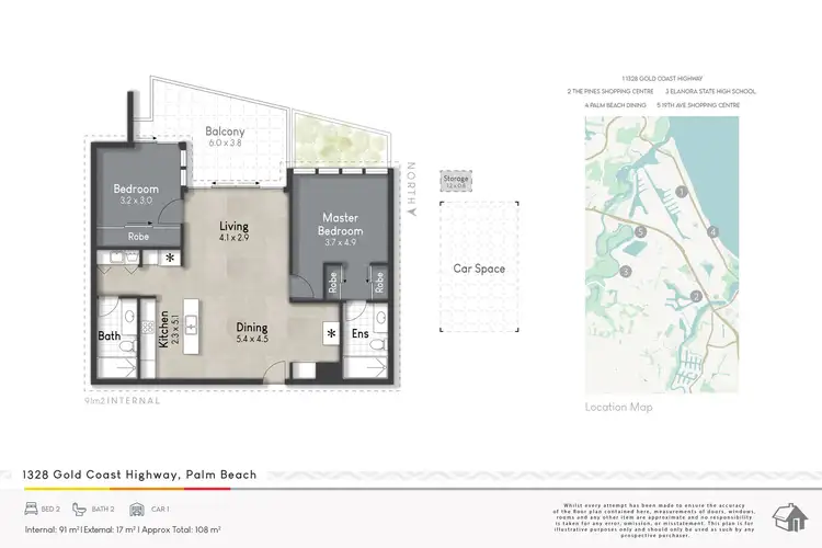 Floorplan of Homely apartment listing, 2503/1328 Gold Coast Highway, Palm Beach QLD 4221