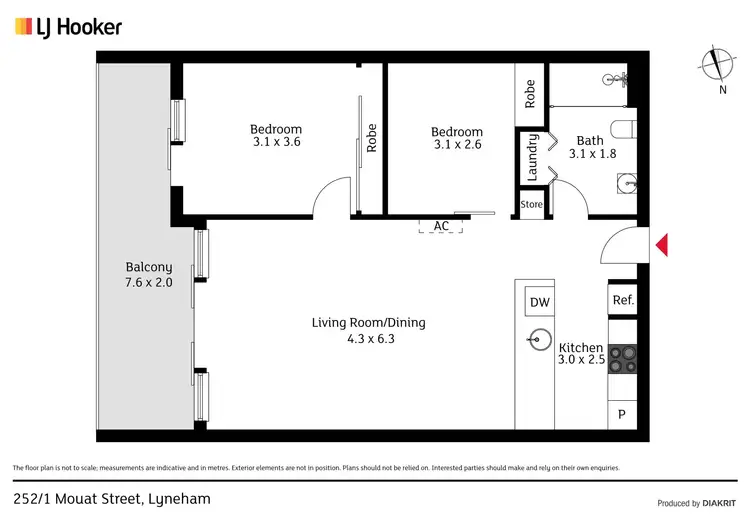 Floorplan of Homely apartment listing, 252/1 Mouat Street, Lyneham ACT 2602