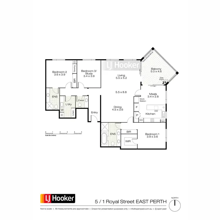 Floorplan of Homely apartment listing, 5/1 Royal Street, East Perth WA 6004
