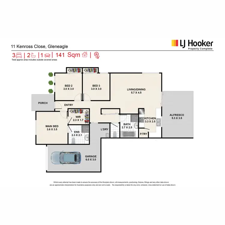Floorplan of Homely semi-detached listing, 11 Kenross Close, Gleneagle QLD 4285