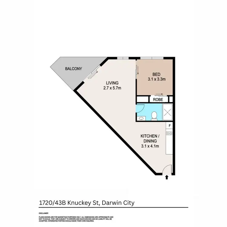 Floorplan of Homely unit listing, 1720/43B Knuckey Street, Darwin City NT 800