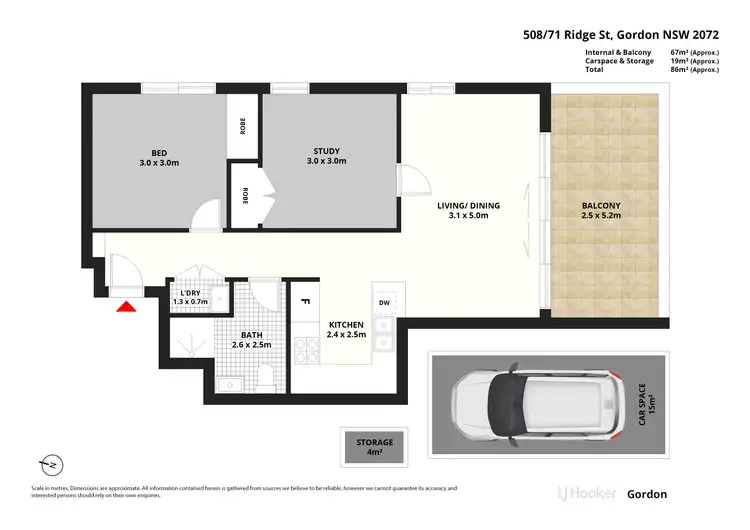 Floorplan of Homely apartment listing, 508/71 Ridge Street, Gordon NSW 2072