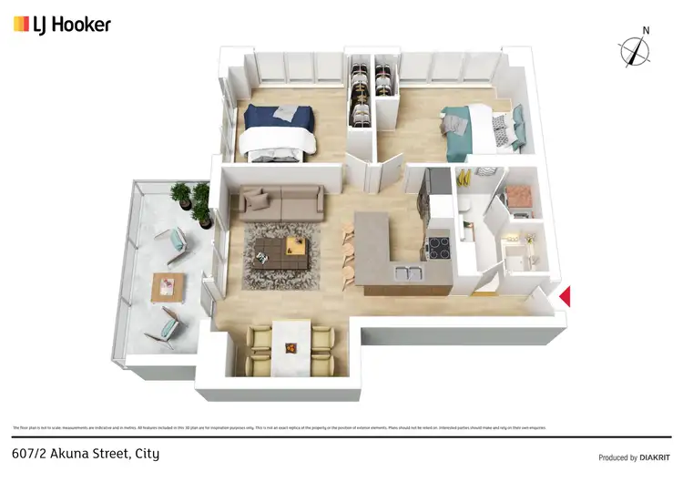 Floorplan of Homely unit listing, 607/2 Akuna Street, City ACT 2601