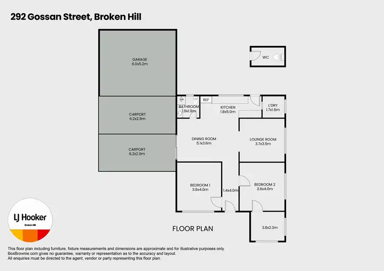 Floorplan of Homely house listing, 292 Gossan Street, Broken Hill NSW 2880