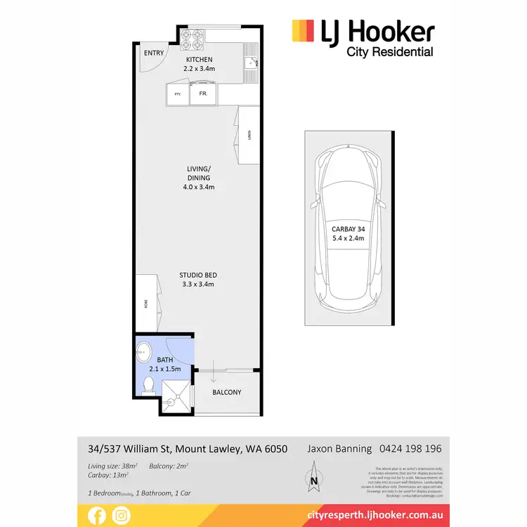 Floorplan of Homely apartment listing, 34/537 William Street, Mount Lawley WA 6050