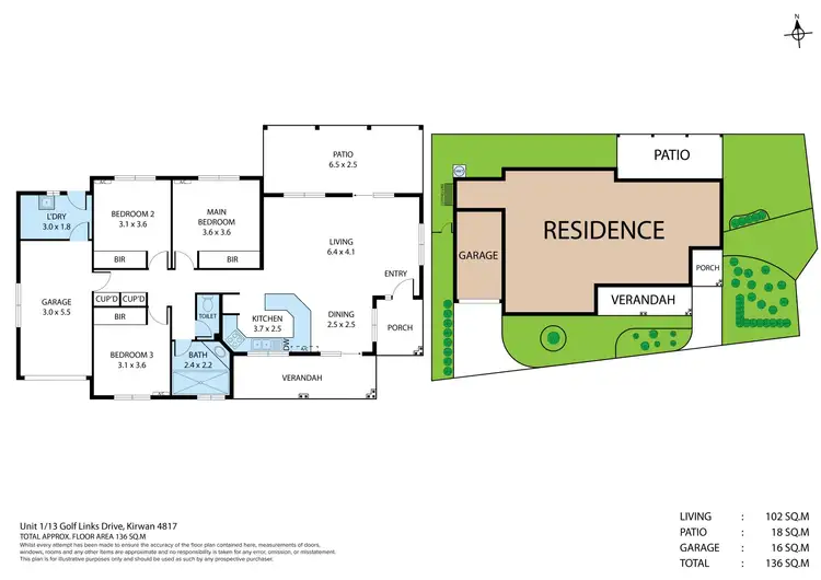Floorplan of Homely house listing, 1/13 Golf Links Drive, Kirwan QLD 4817