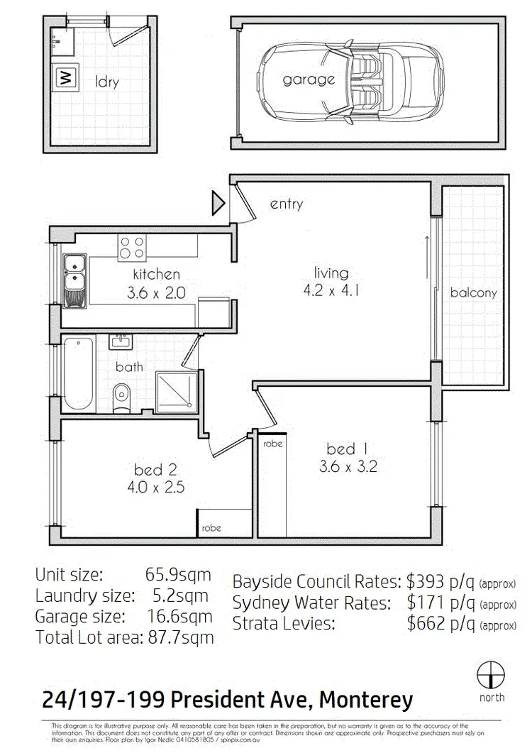 Floorplan of Homely unit listing, 24/197-199 President Avenue, Monterey NSW 2217