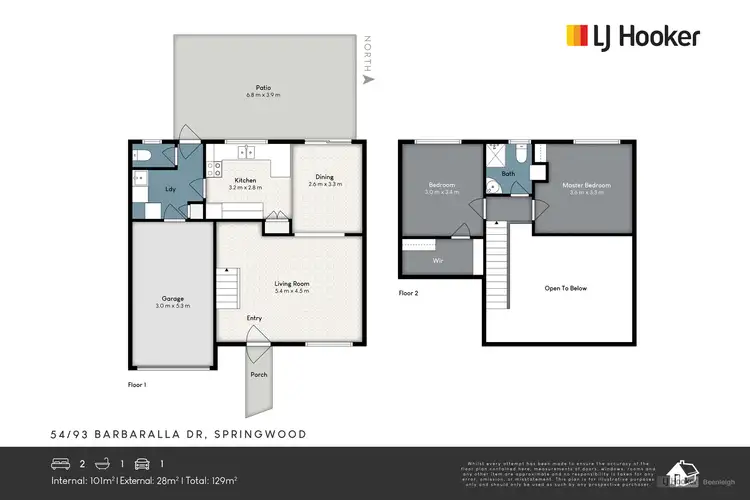 Floorplan of Homely townhouse listing, 54/93 Barbaralla Drive, Springwood QLD 4127