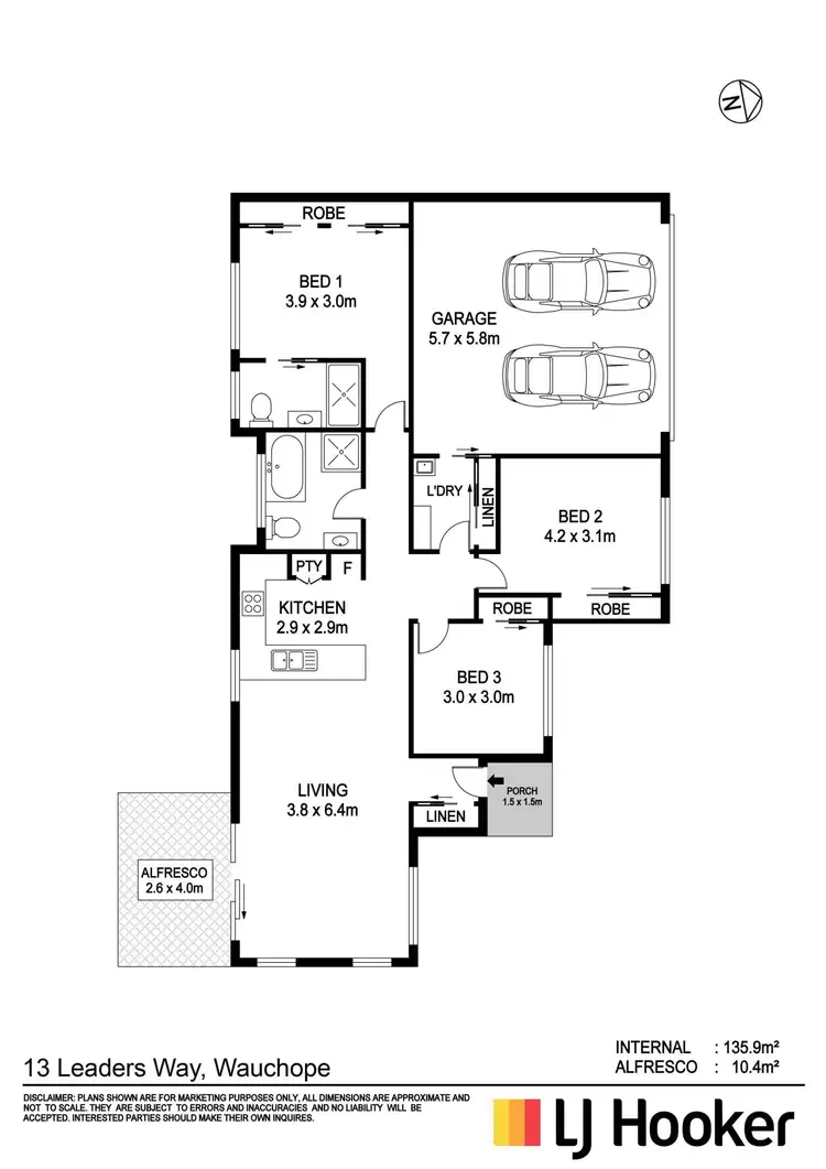Floorplan of Homely villa listing, 13 Leaders Way, Wauchope NSW 2446