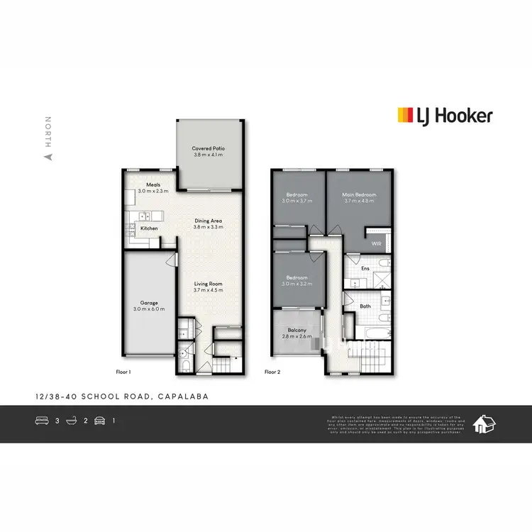 Floorplan of Homely townhouse listing, 12/38-40 School Road, Capalaba QLD 4157