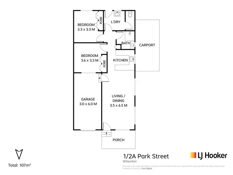 Floorplan of Homely unit listing, 1/2A Park Street, Wilsonton QLD 4350
