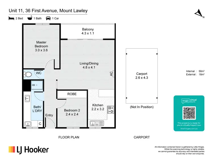 Floorplan of Homely unit listing, 11/36 First Avenue, Mount Lawley WA 6050