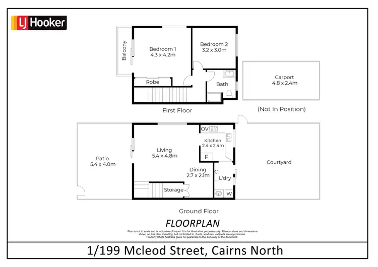 Floorplan of Homely unit listing, 1/199 McLeod Street, Cairns North QLD 4870