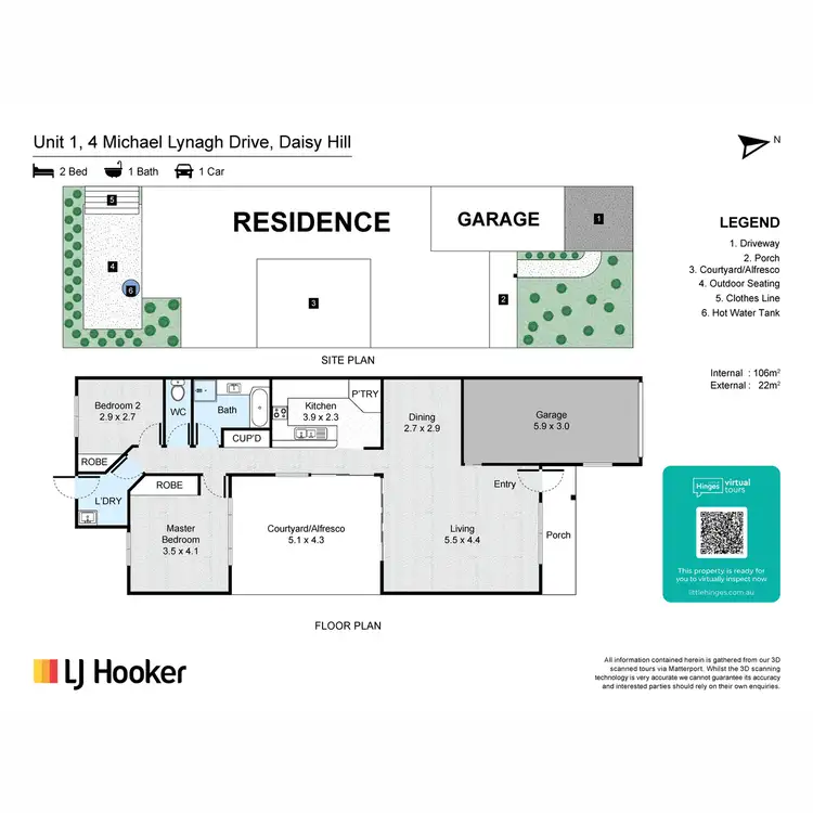 Floorplan of Homely townhouse listing, 1/4 Michael Lynagh Drive, Daisy Hill QLD 4127