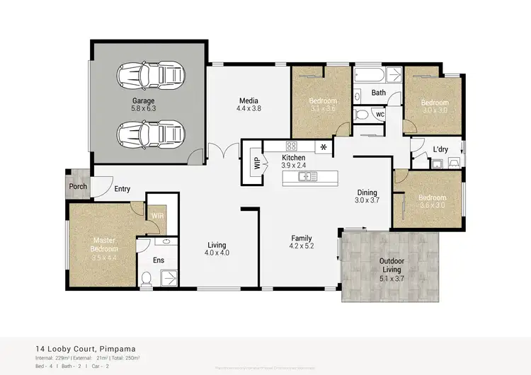 Floorplan of Homely house listing, 14 Looby Crescent, Pimpama QLD 4209