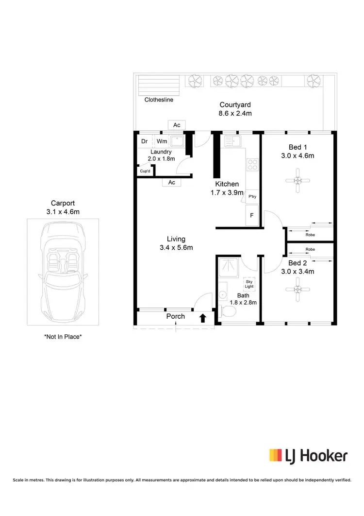 Floorplan of Homely unit listing, 16/347 Sir Donald Bradman Drive, Brooklyn Park SA 5032
