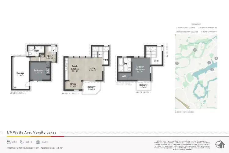 Floorplan of Homely townhouse listing, 1/9 Watts Drive, Varsity Lakes QLD 4227