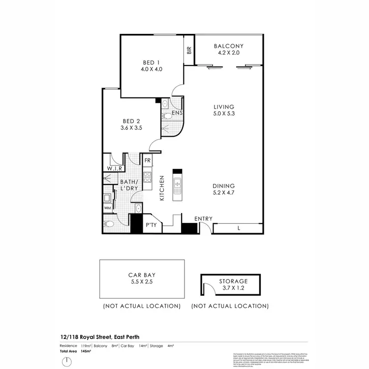 Floorplan of Homely apartment listing, 12/118 Royal Street, East Perth WA 6004