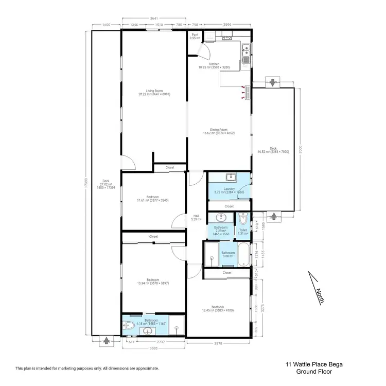 Floorplan of Homely rural property listing, 11 Wattle Place, Bega NSW 2550