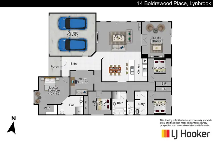Floorplan of Homely house listing, 14 Boldrewood Place, Lynbrook VIC 3975