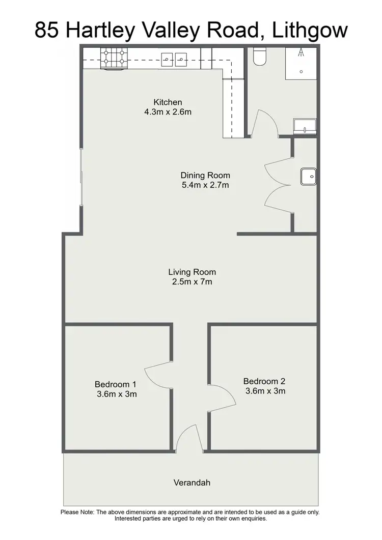 Floorplan of Homely semi-detached listing, 85 Hartley Valley Road, Lithgow NSW 2790