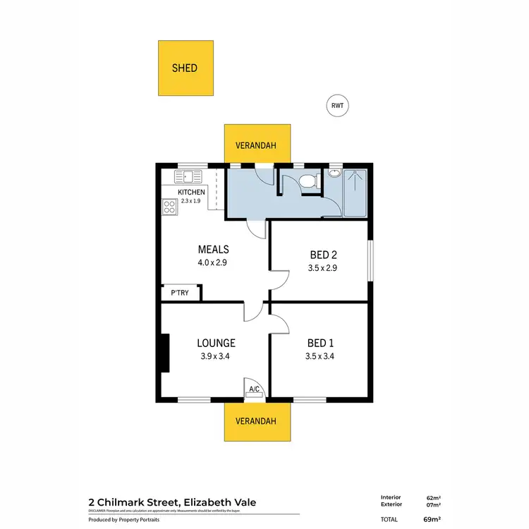 Floorplan of Homely house listing, 2 Chilmark Street, Elizabeth Vale SA 5112