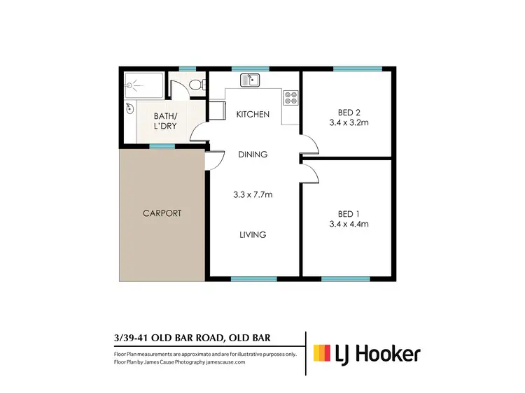 Floorplan of Homely unit listing, 3/39-41 Old Bar Road, Old Bar NSW 2430