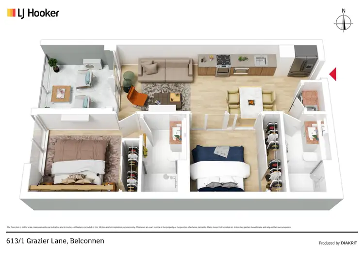 Floorplan of Homely apartment listing, 613/1 Grazier Lane, Belconnen ACT 2617