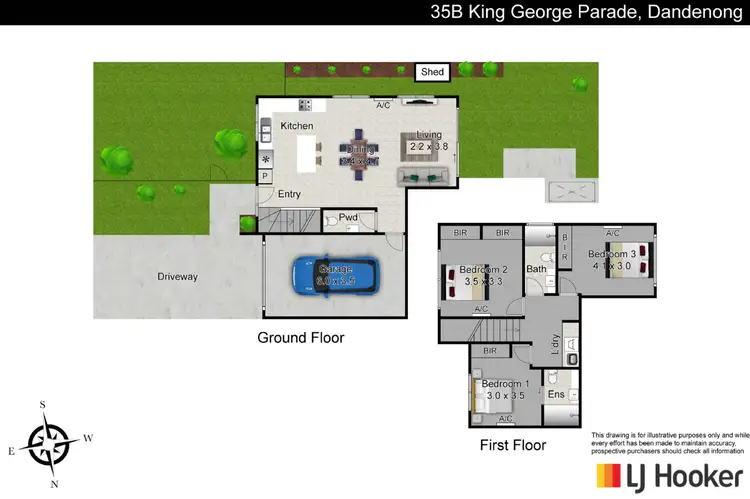 Floorplan of Homely townhouse listing, 35B King George Parade, Dandenong VIC 3175