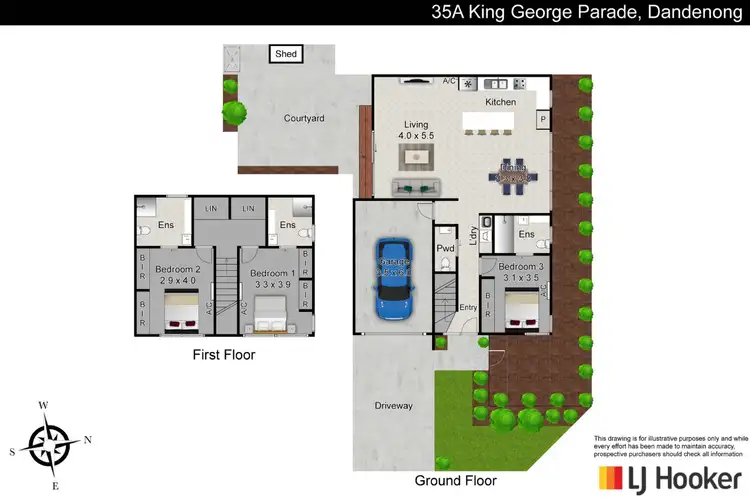 Floorplan of Homely townhouse listing, 35A King George Parade, Dandenong VIC 3175