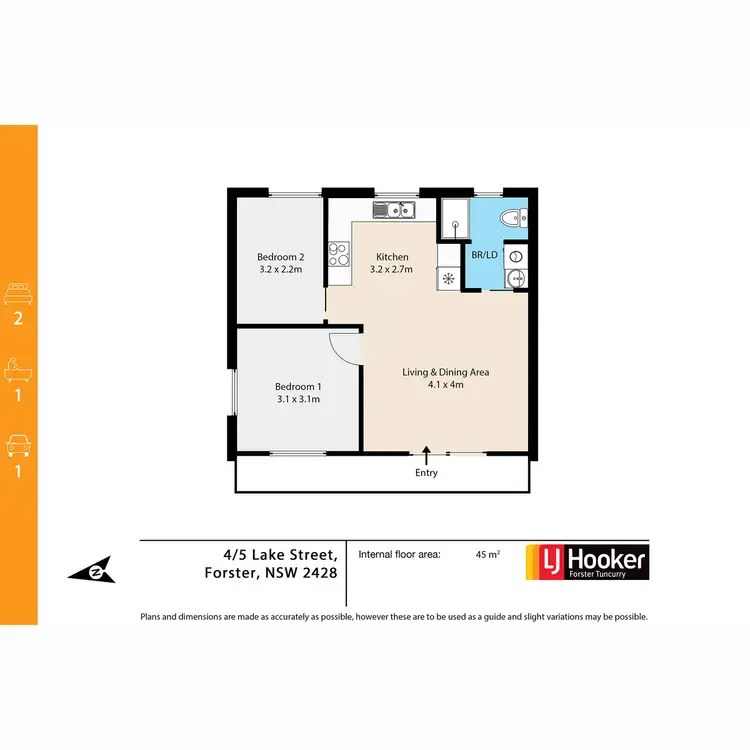 Floorplan of Homely unit listing, 4/5 Lake Street, Forster NSW 2428