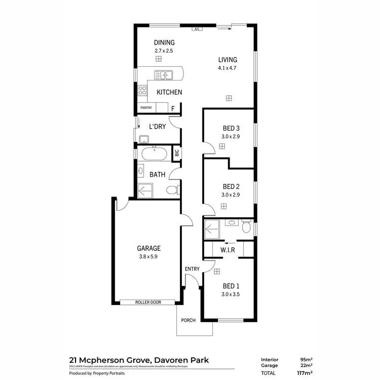 Floorplan of Homely house listing, 21 McPherson Grove, Davoren Park SA 5113