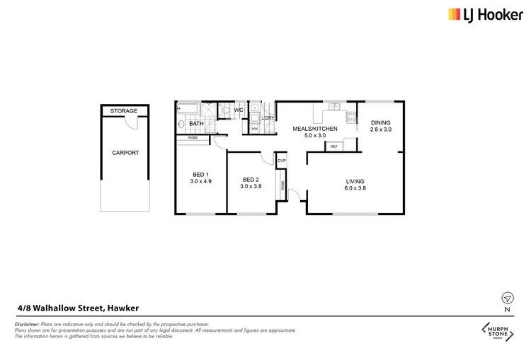 Floorplan of Homely townhouse listing, 4/8 Walhallow Street, Hawker ACT 2614