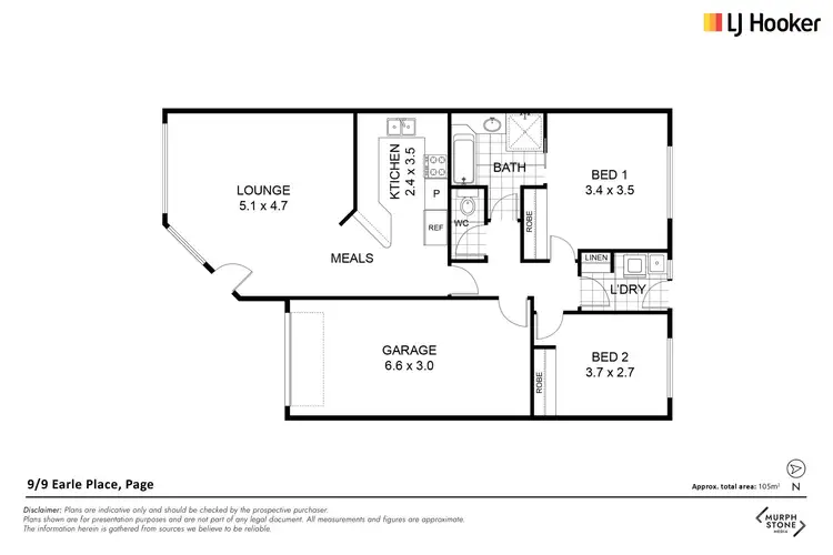 Floorplan of Homely townhouse listing, 9/9 Earle Place, Page ACT 2614