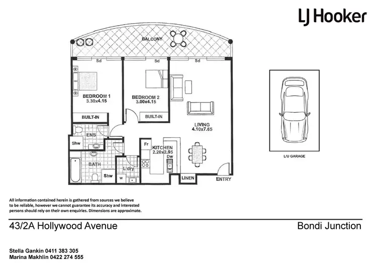 Floorplan of Homely apartment listing, 43/2A Hollywood Avenue, Bondi Junction NSW 2022