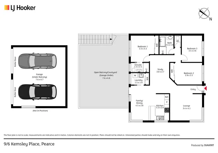 Floorplan of Homely townhouse listing, 9/6 Kemsley Place, Pearce ACT 2607